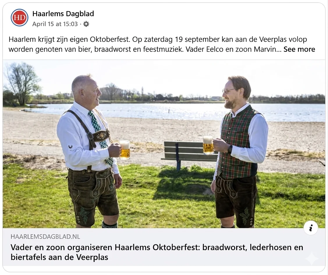 Eelco en Marvin Visser in het Haarlems Dagblad - organisatoren Haarlems Oktoberfest